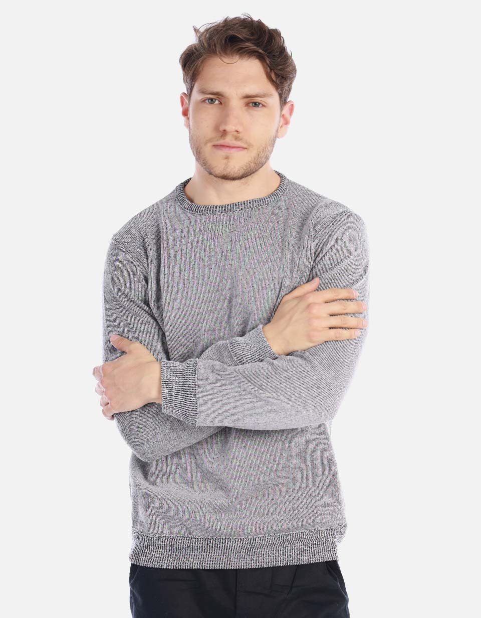 Suéter tejido para hombre cuello redondo