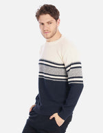 Suéter tejido para hombre con franjas modernas