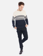 Suéter tejido para hombre con franjas modernas