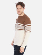 Suéter tejido para hombre con franjas modernas