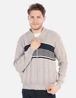 Chaqueta tejida para hombre con franjas