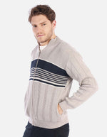 Chaqueta tejida para hombre con franjas