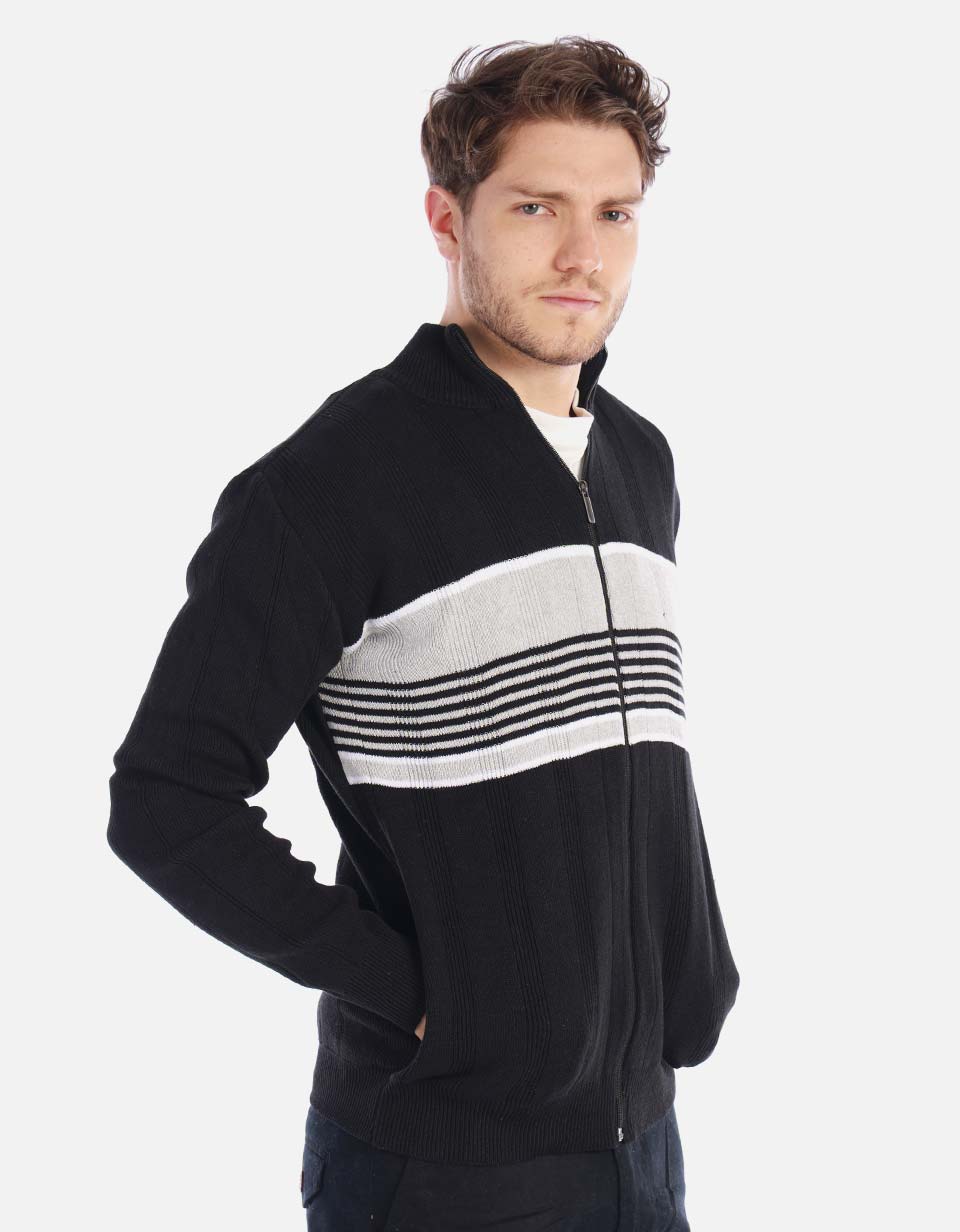 Chaqueta tejida para hombre con franjas