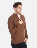 Suéter tejido para hombre con media cremallera