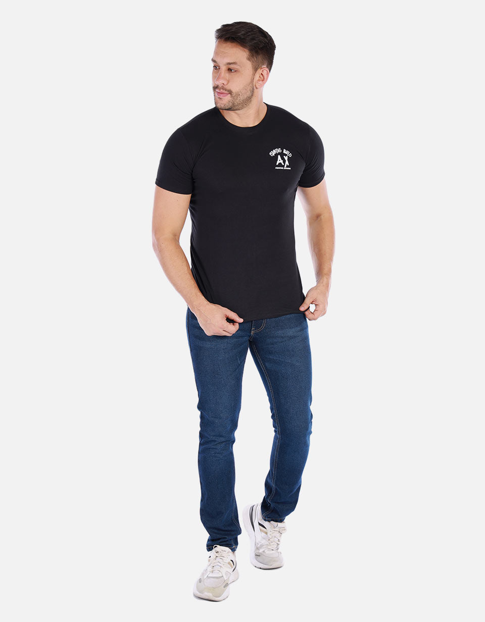 Camiseta Casual Estampada en la Espalda para Hombre