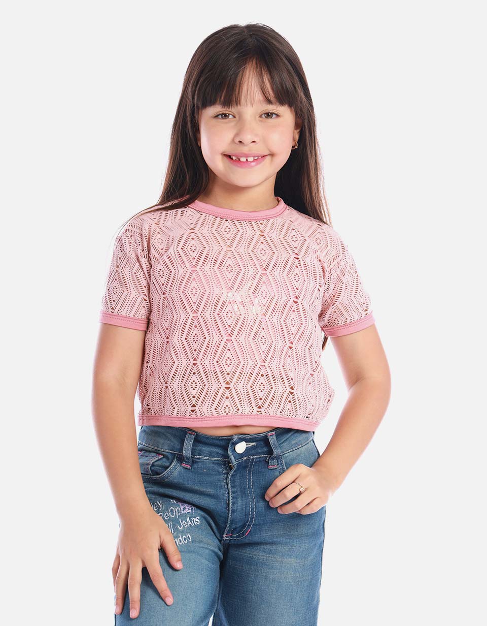 Blusa infantil calada para niña con estilo moderno