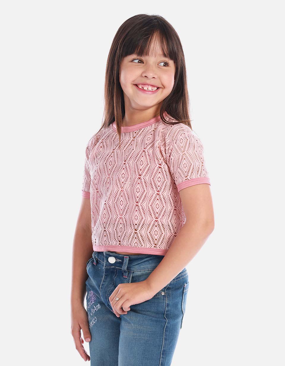 Blusa infantil calada para niña con estilo moderno