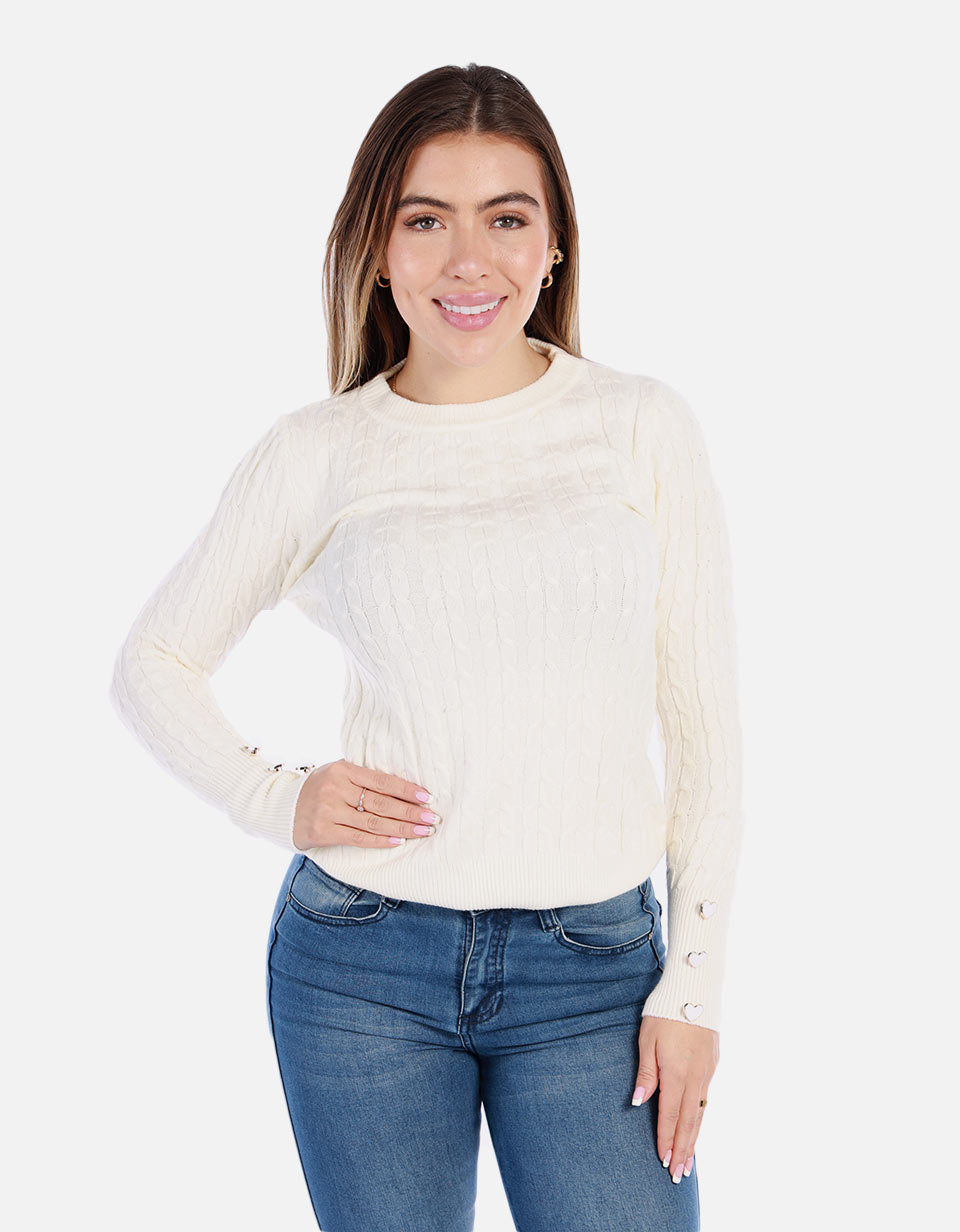 Saco Tejido de Botones para Mujer