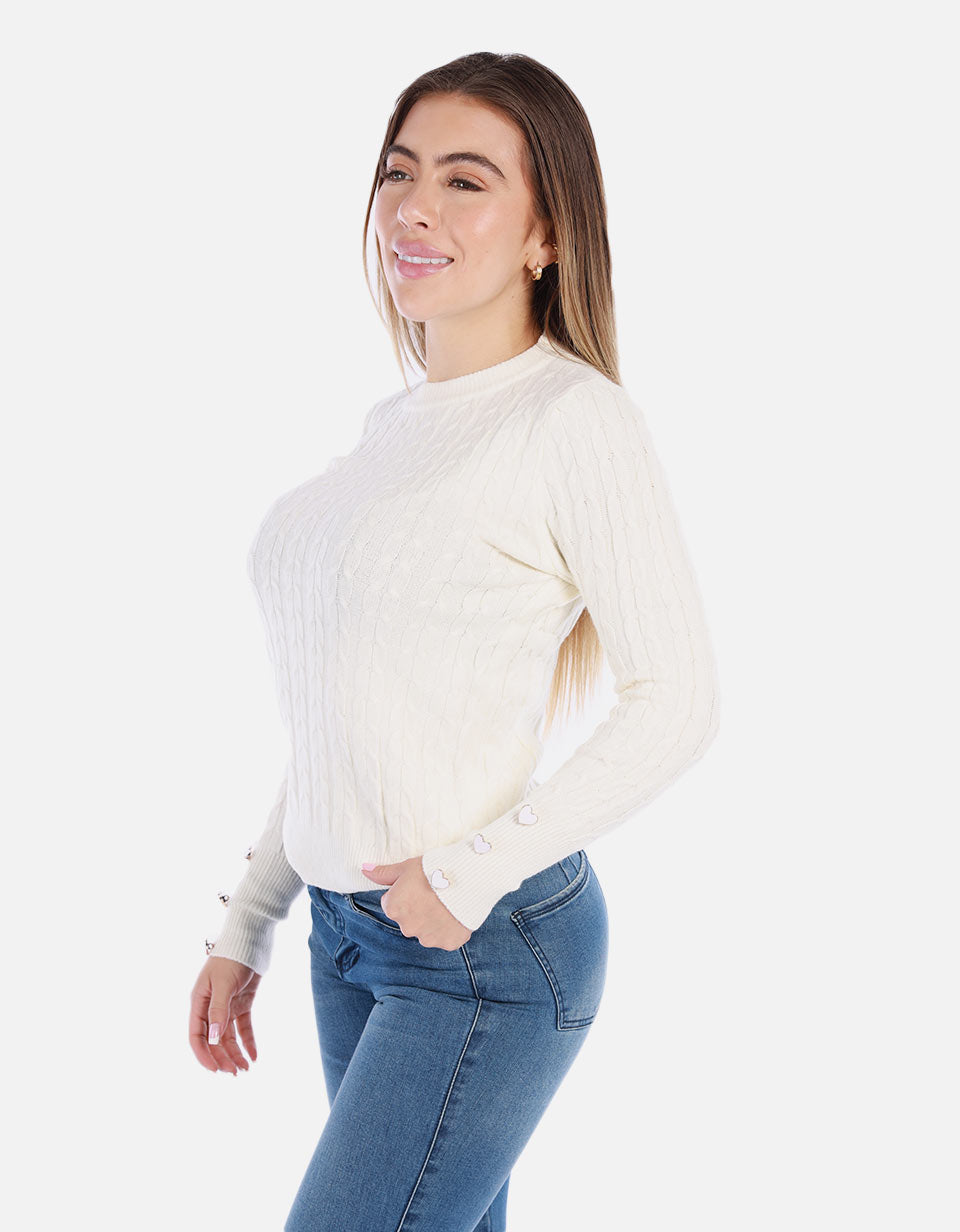 Saco Tejido de Botones para Mujer