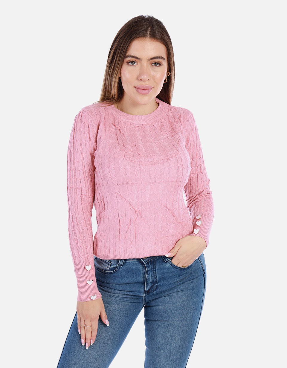 Saco Tejido de Botones para Mujer
