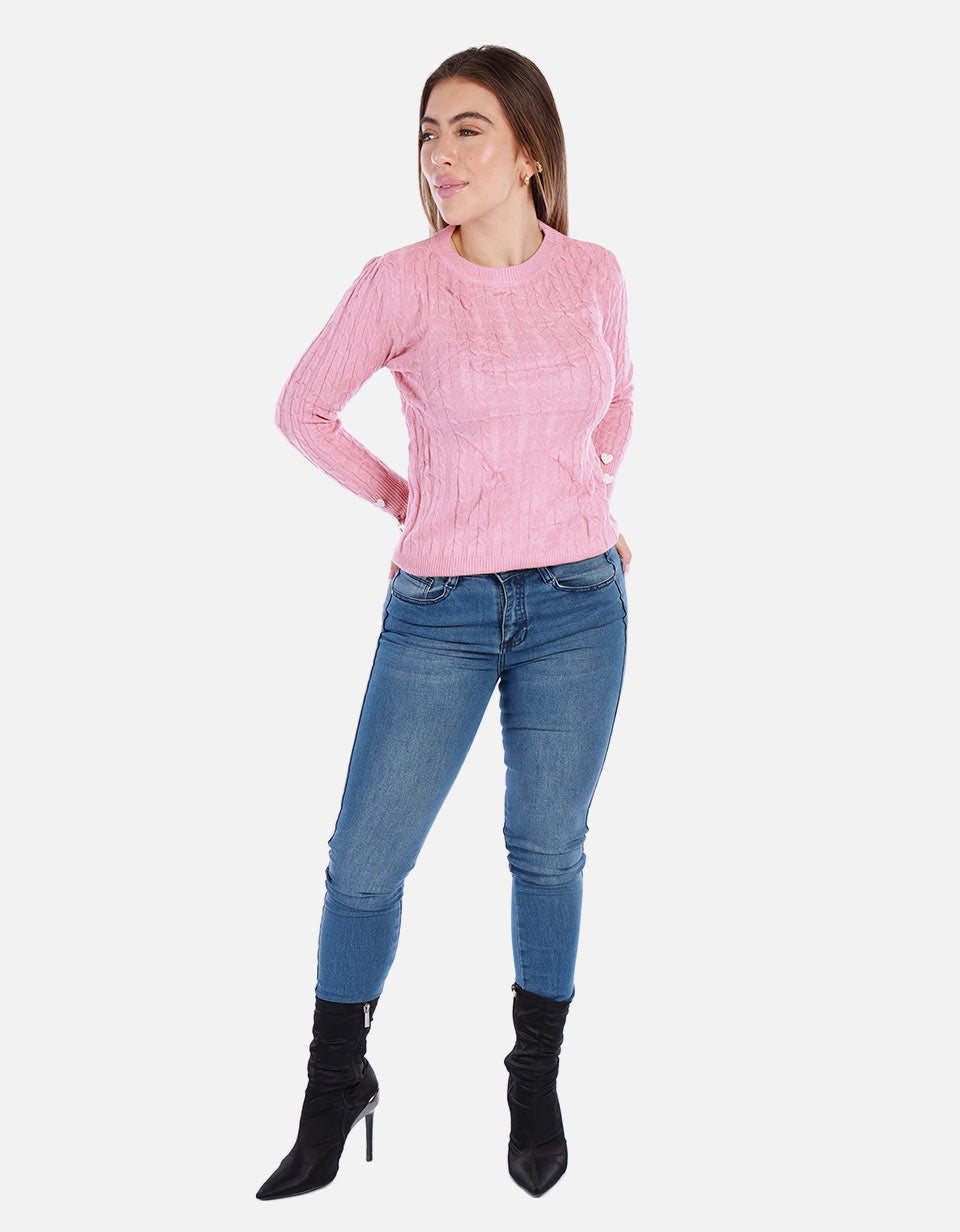 Saco Tejido de Botones para Mujer