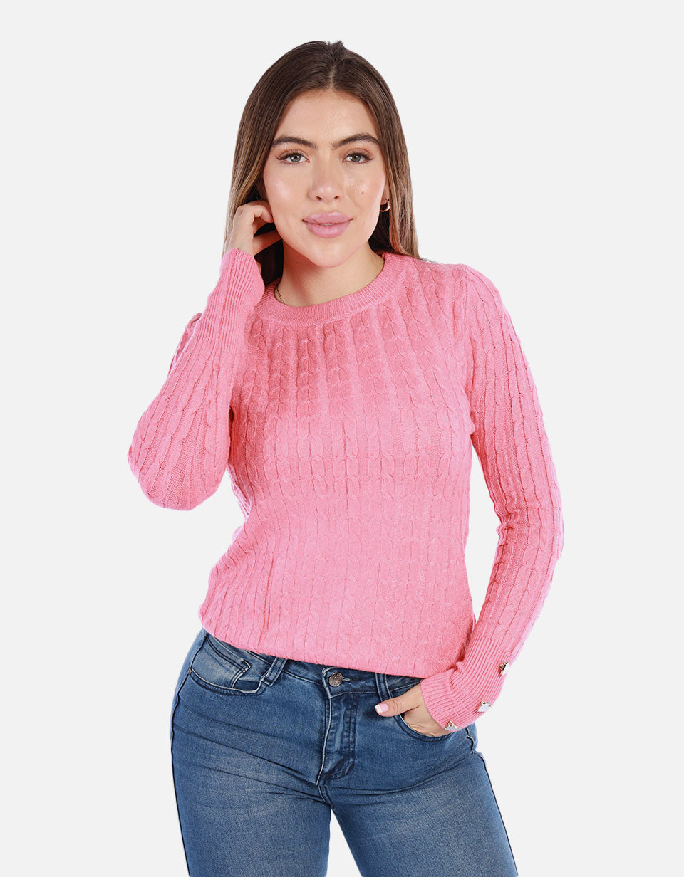 Saco Tejido de Botones para Mujer