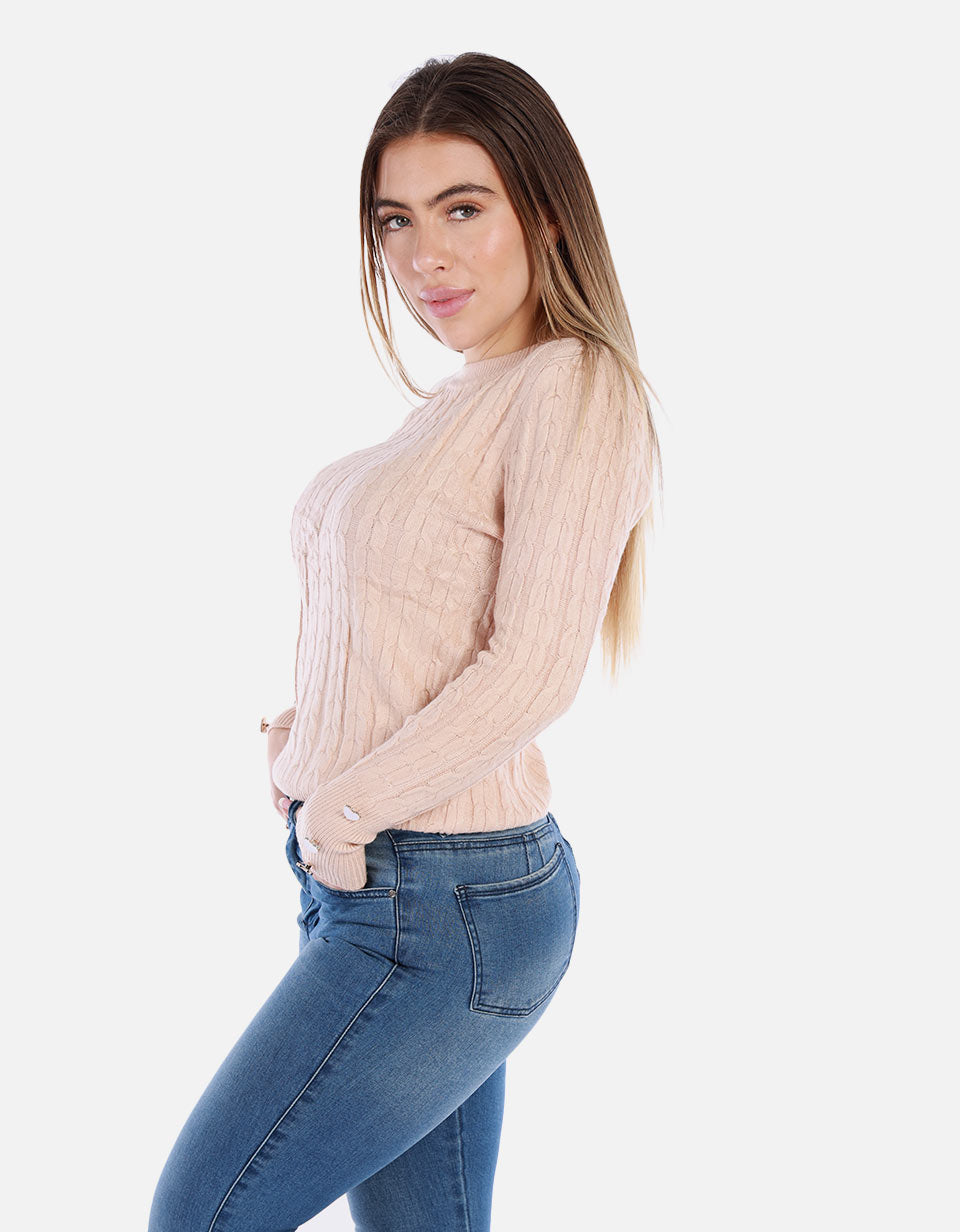 Saco Tejido de Botones para Mujer