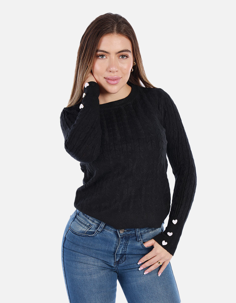Saco Tejido de Botones para Mujer
