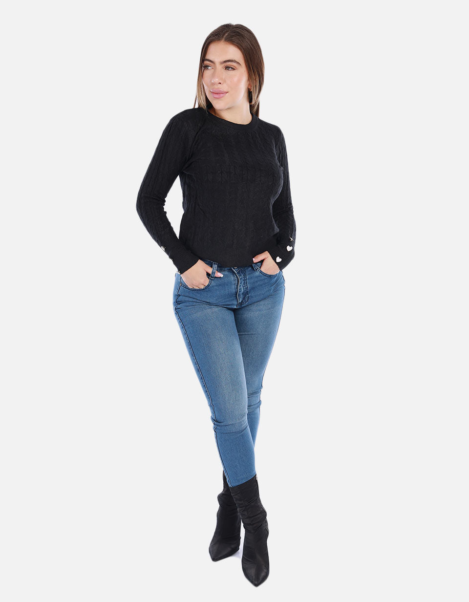 Saco Tejido de Botones para Mujer