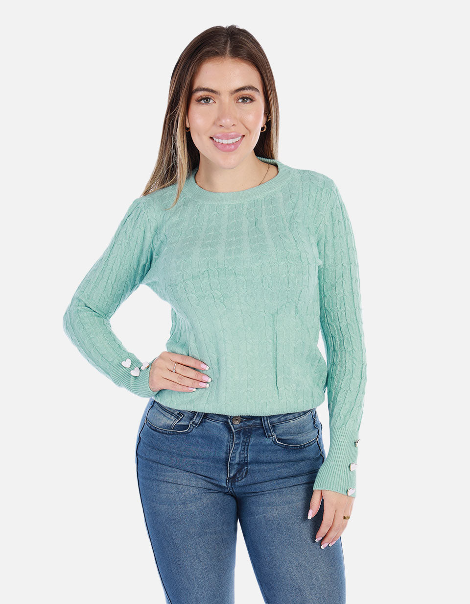Saco Tejido de Botones para Mujer