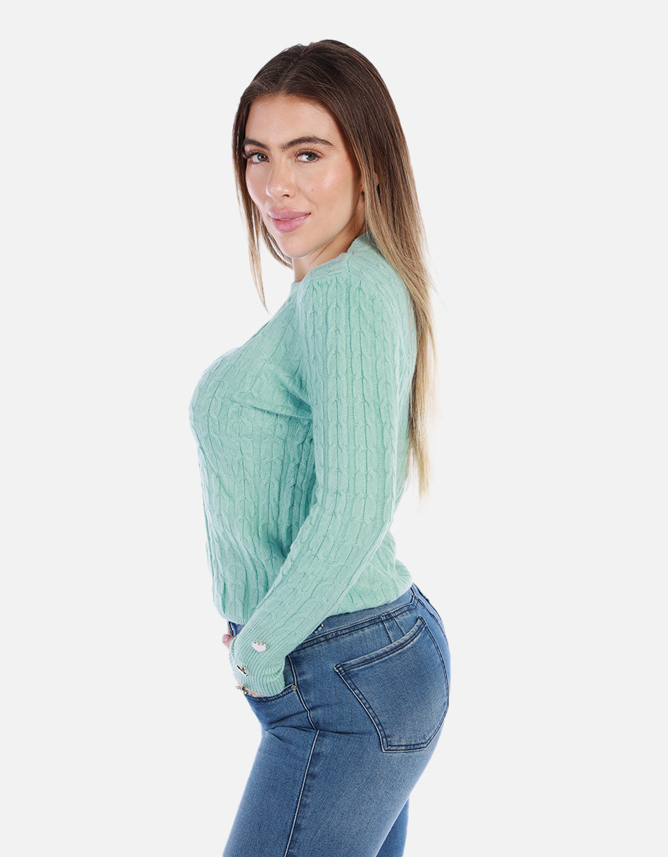 Saco Tejido de Botones para Mujer