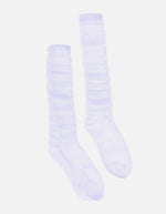 Media blanca colegial larga Niña corrugada