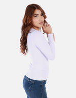 Camiseta manga larga básica para mujer cuello en V