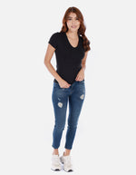 Camiseta Básica de Cuello en V