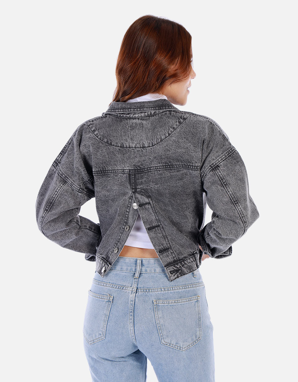 Chaqueta en jean bordada