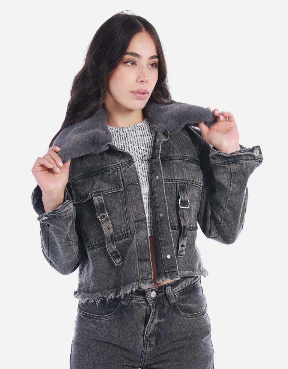 Chaqueta femenina tipo Denim