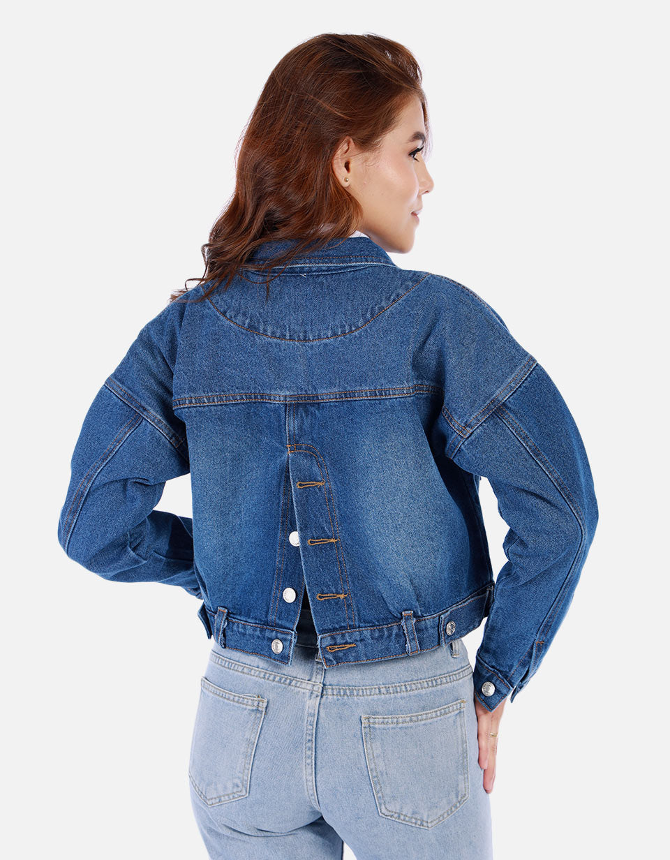 Chaqueta en jean bordada