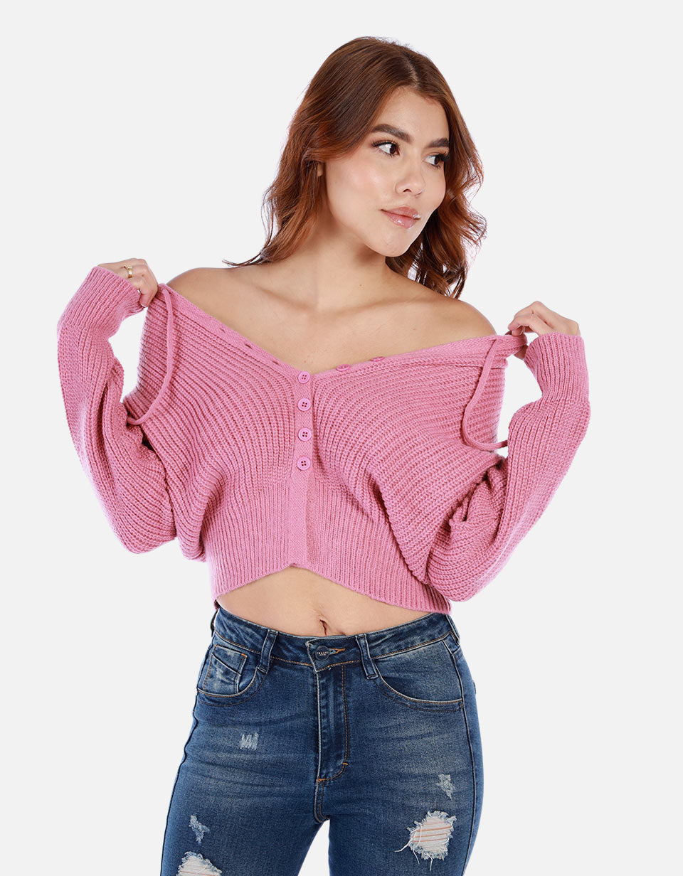 Saco tejido para mujer con capota