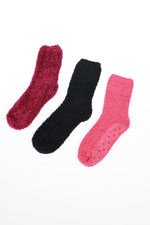 Pack x3 Medias peluda para mujer unicolor