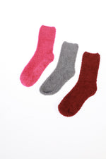 Pack x3 Medias peluda para mujer unicolor