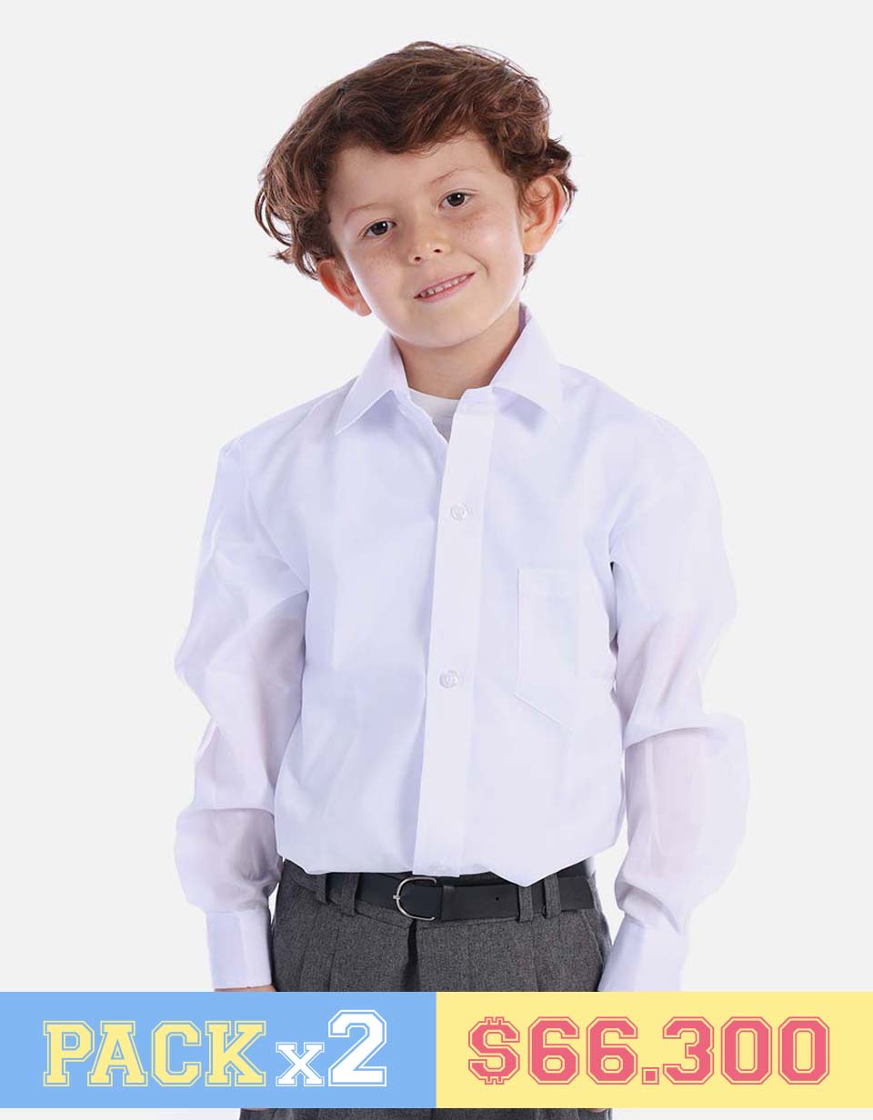 Pack X2 Camisa manga larga Colegial