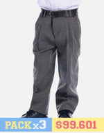 Pack X3 Pantalón escolar Gris