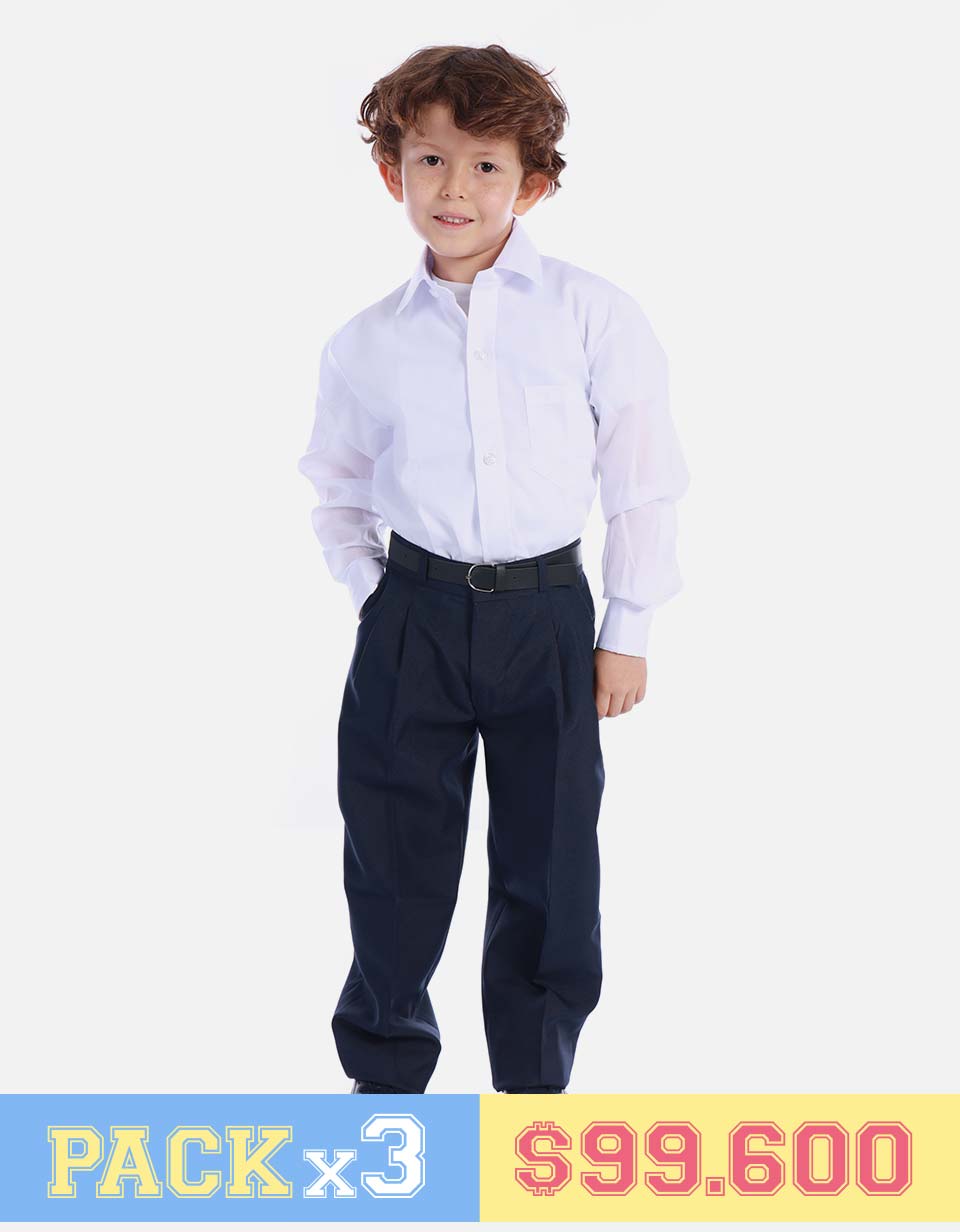 Pack X3 Pantalón escolar Azul