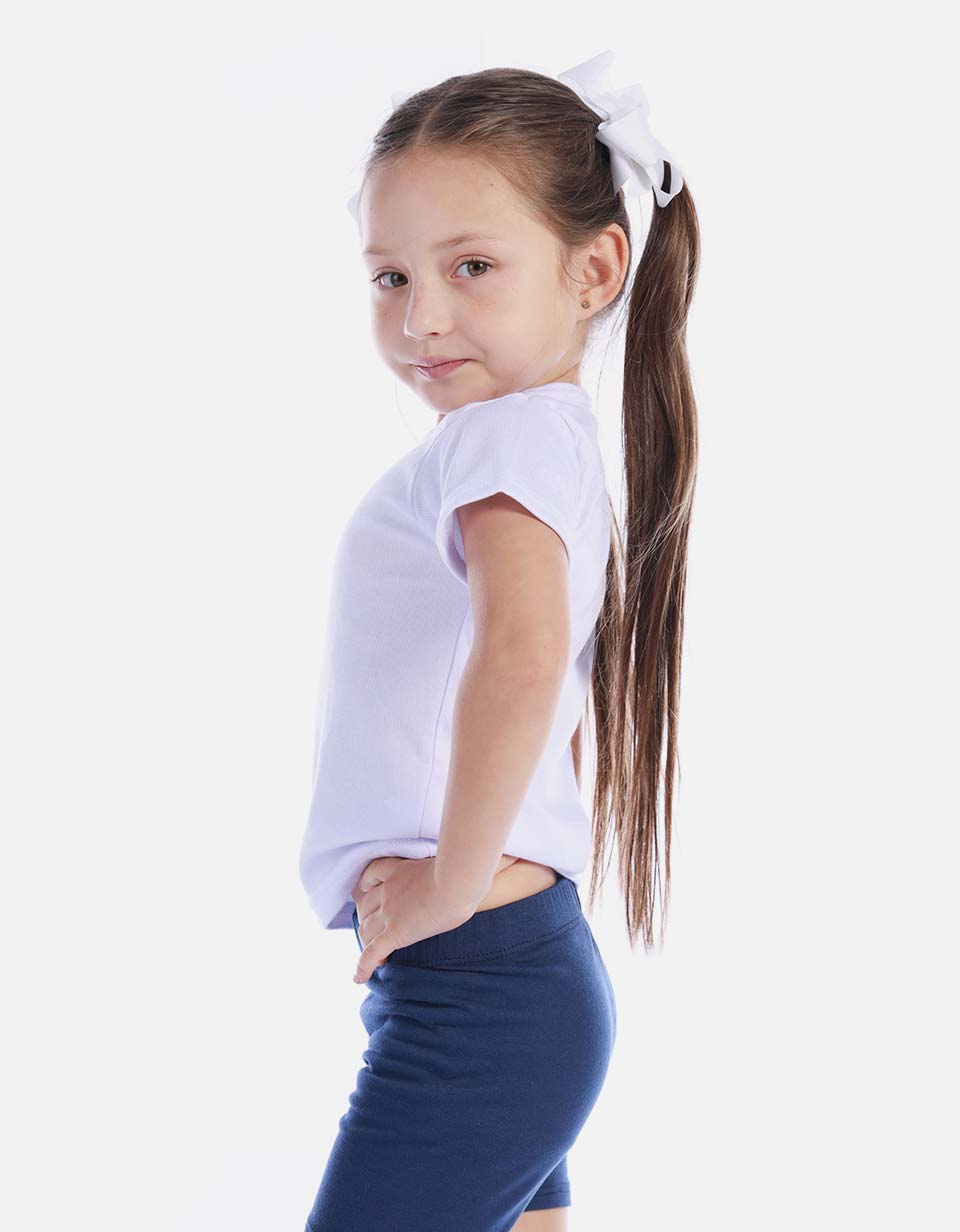 Camiseta acanalada cuello redondo Colegial