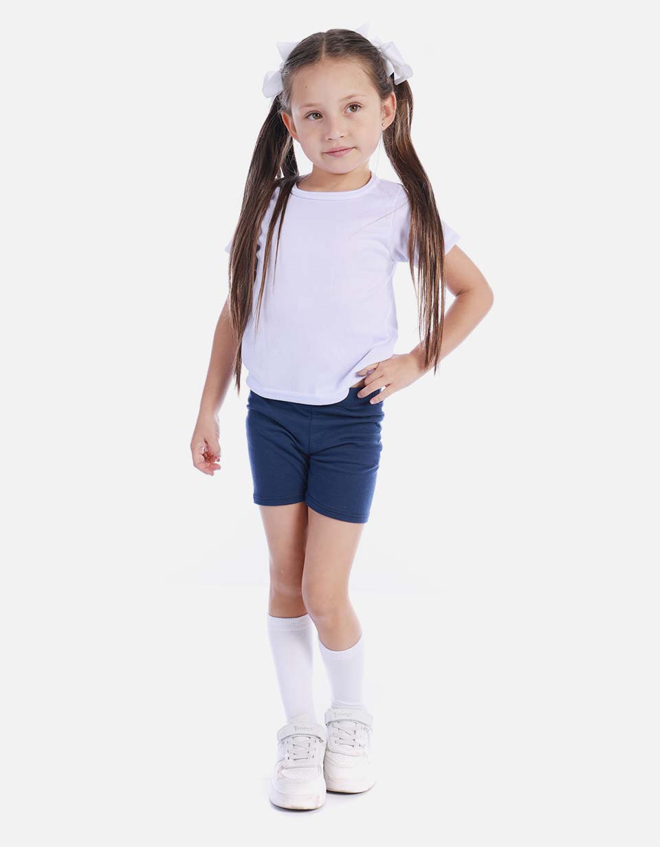 Camiseta acanalada cuello redondo Colegial