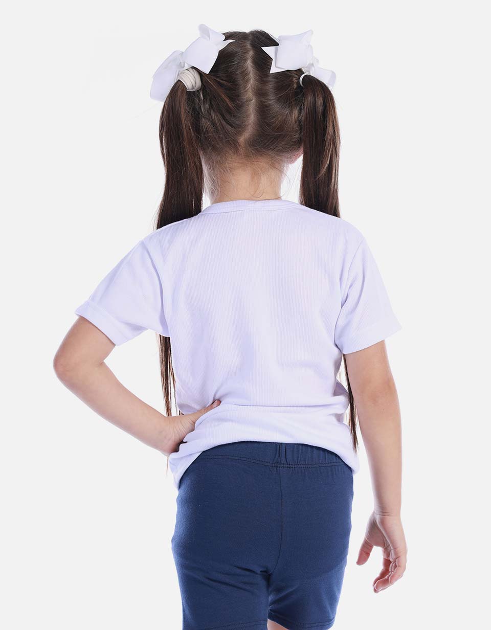 Pack X3 Camiseta acanalada cuello V Colegial