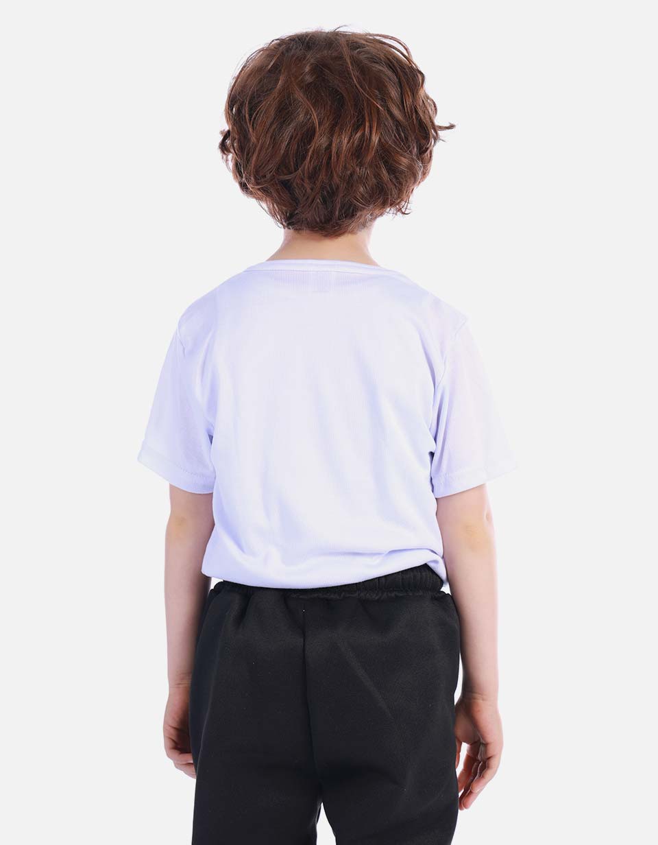 Camiseta acanalada cuello redondo Colegial