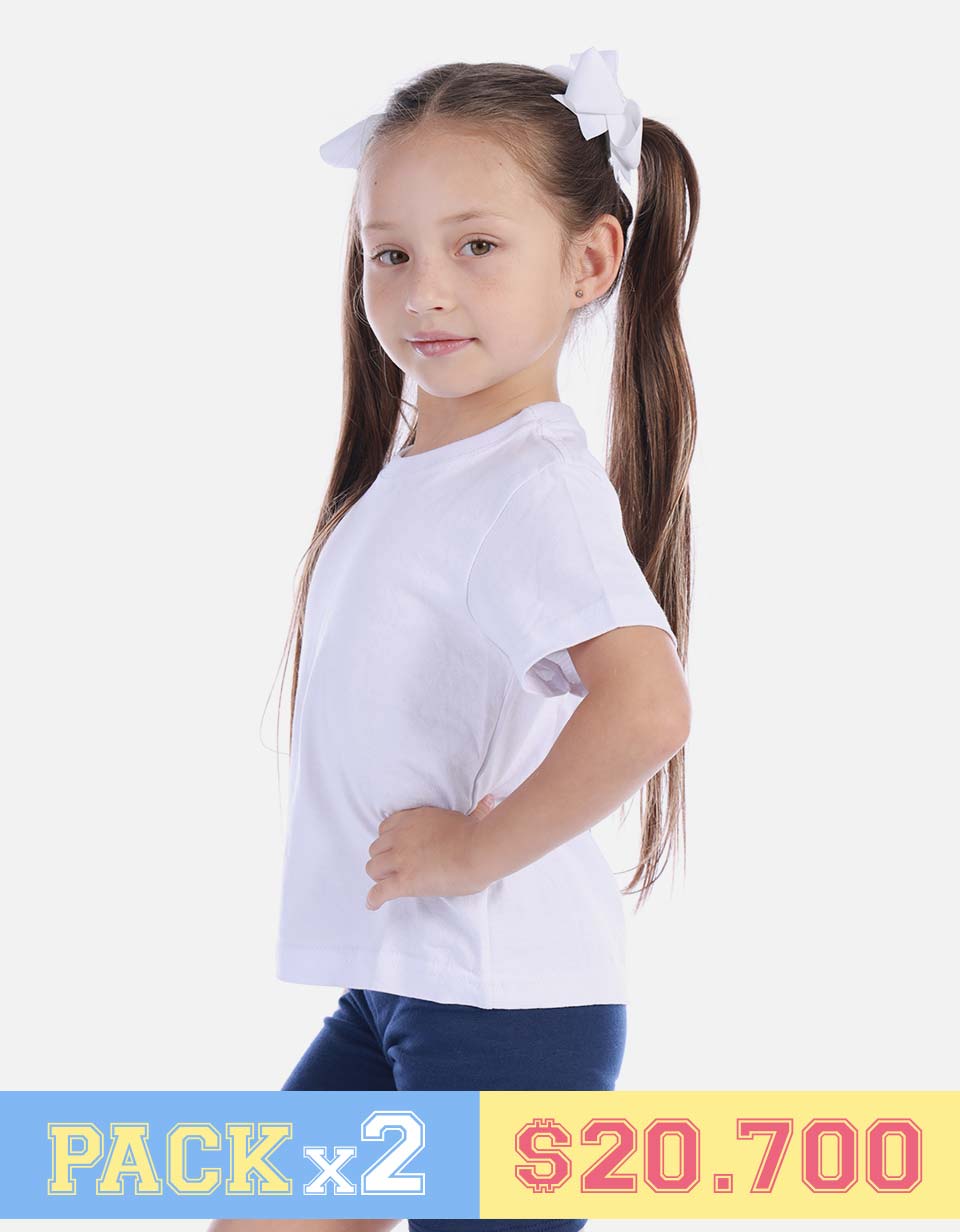 Pack X2 Camiseta básica Colegial