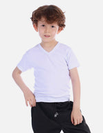 Pack X2 Camiseta acanalada cuello V Colegial