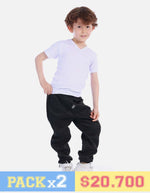 Pack X2 Camiseta acanalada cuello V Colegial