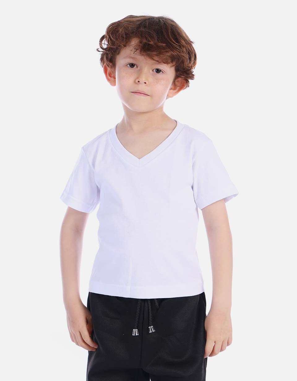 Pack X2 Camiseta basica cuello V Colegial