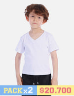 Pack X2 Camiseta basica cuello V Colegial