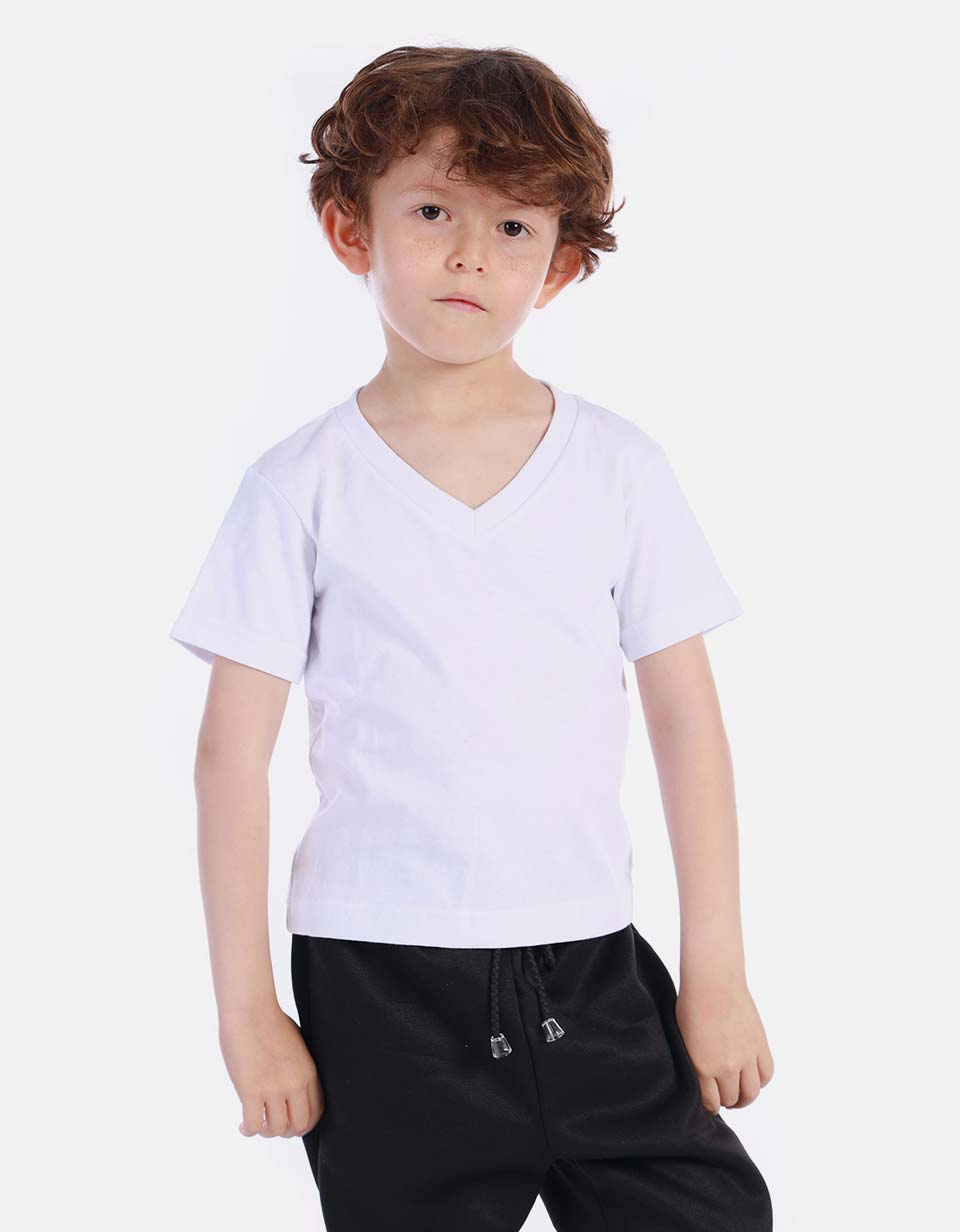 Pack X3 Camiseta basica cuello V Colegial