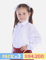 Pack X3 Camisa manga larga Colegial