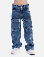 Jean cargo para niña con ajuste cómodo