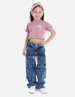 Jean cargo para niña con ajuste cómodo