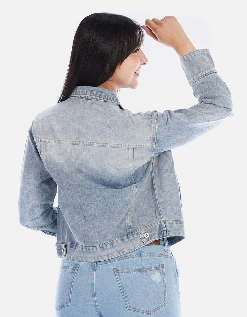Chaqueta Femenina efecto Cuero Moderna