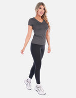 Camiseta deportiva mujer con cuello en V