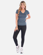 Camiseta deportiva mujer con cuello en V