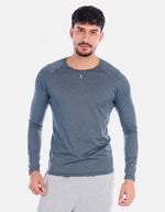 Camiseta deportiva hombre manga larga ajuste fit